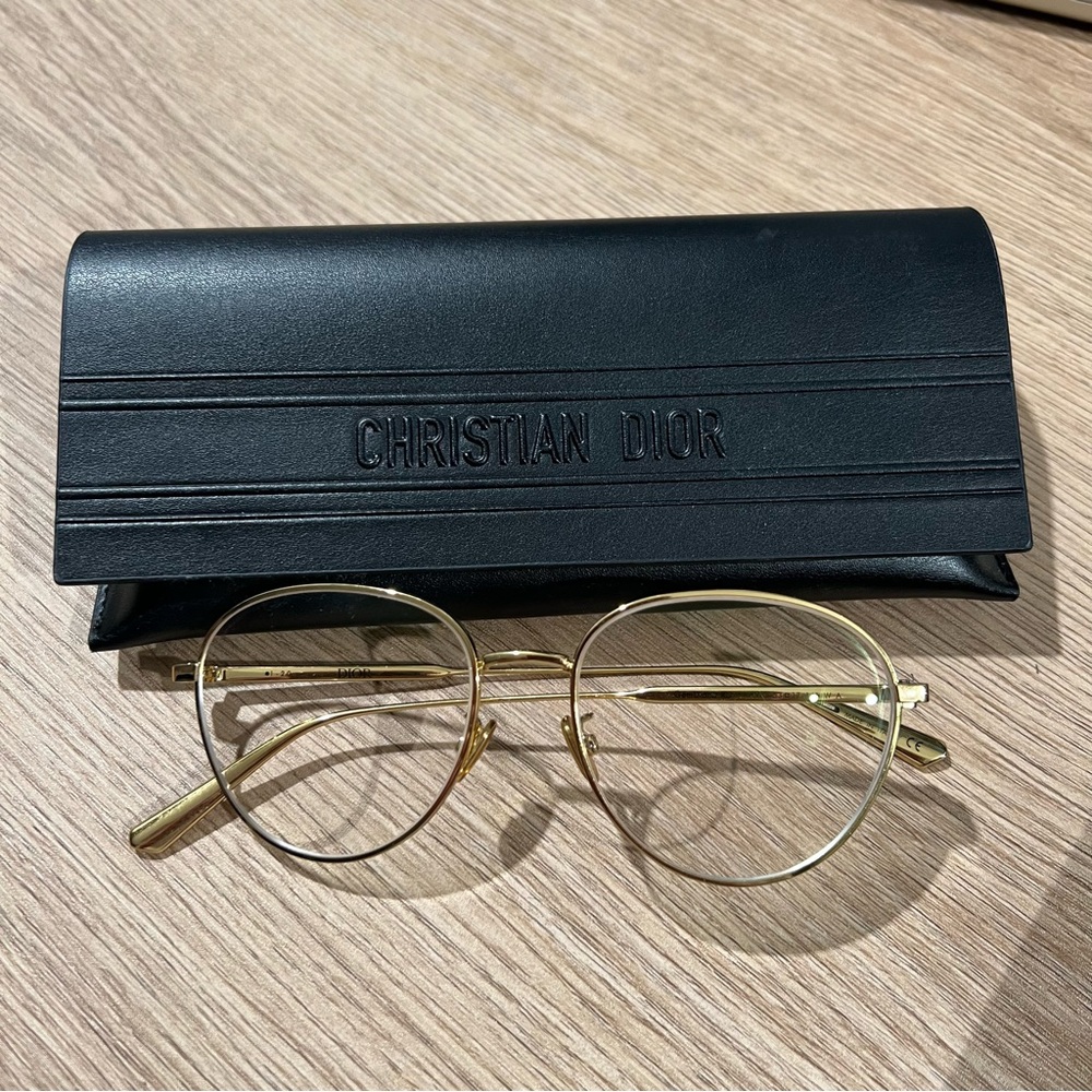 SOLD Christian Dior - Gold Oval Frame Glasses